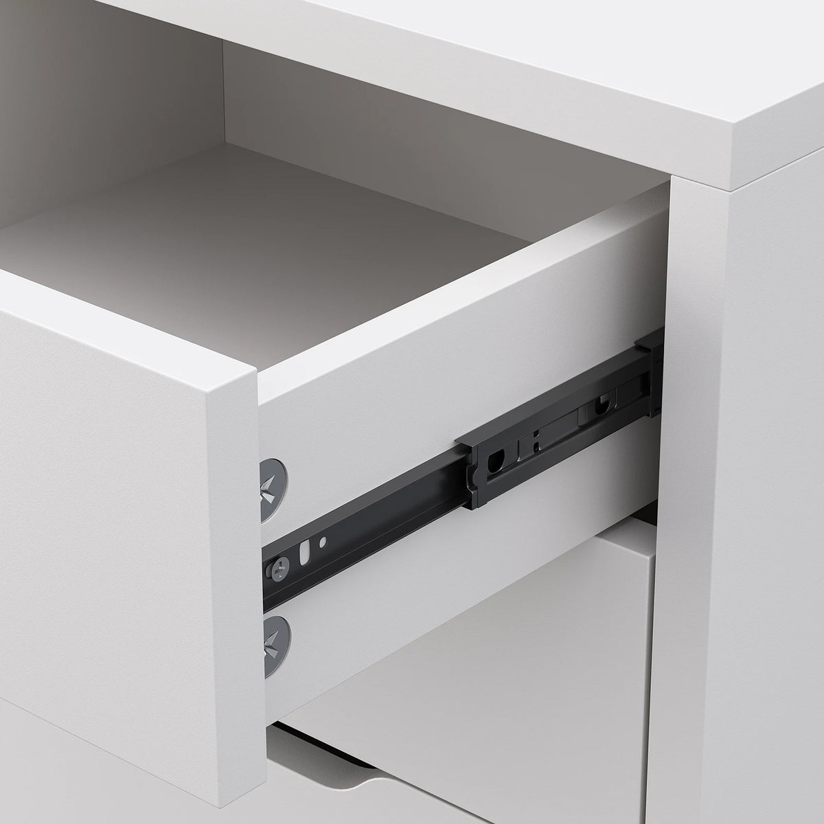 5 Drawer Wood Cabinet File Storage Cabinet with Adjustable Shelf Wheels Mobile Printer Stand for Home Office Study Room White