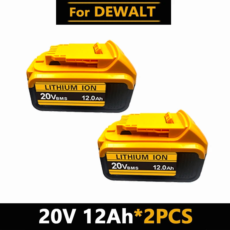 6Ah 8Ah 12Ah For DeWalt 20V MAX Rechargeable Lithium Battery Fit DCB Series Cordless Drill Wrench Power Tool Battery
