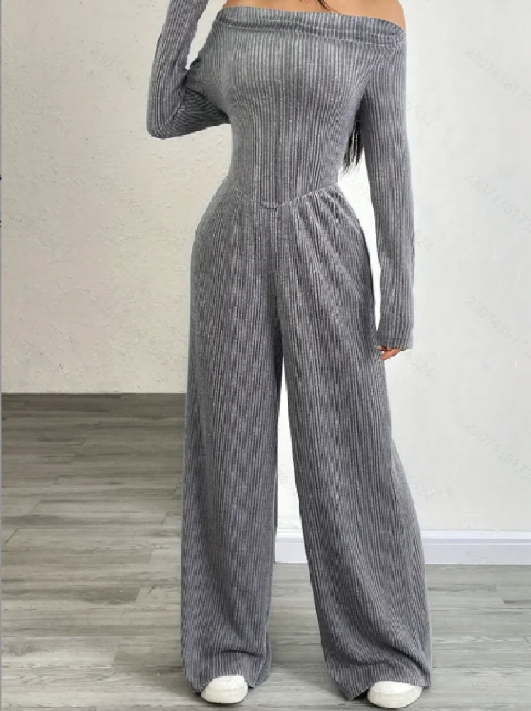 New Elegant Pure Color Asymmetrical Shoulder Ladies Dress Pants Fashionable Monochromatic Ladies Suit