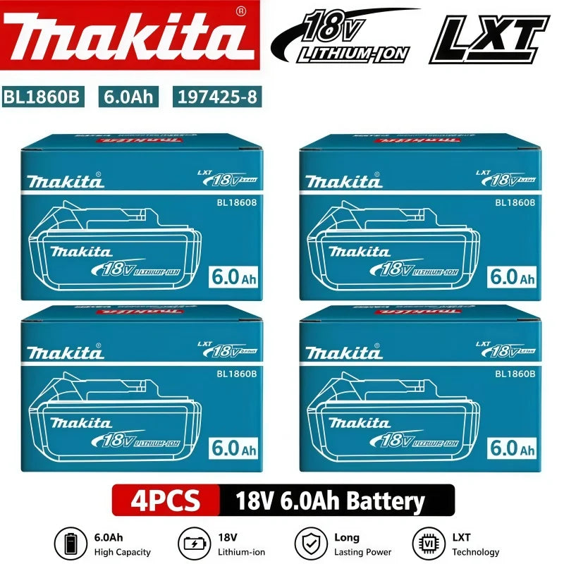 2026 New Makita 6Ah for Makita 18V Power Tool Battery BL1840 BL1830B BL1850B BL1850 BL1860 BL1815 Replacement Lithium Battery