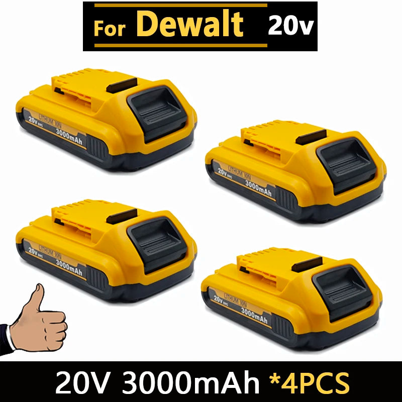 for Dewalt 20V Battery, 3AH 6AH 8AH 12AH Lithium Ion Battery, for Dewalt DCB200 DCB206 DCD805 Power Tool Replacement Battery