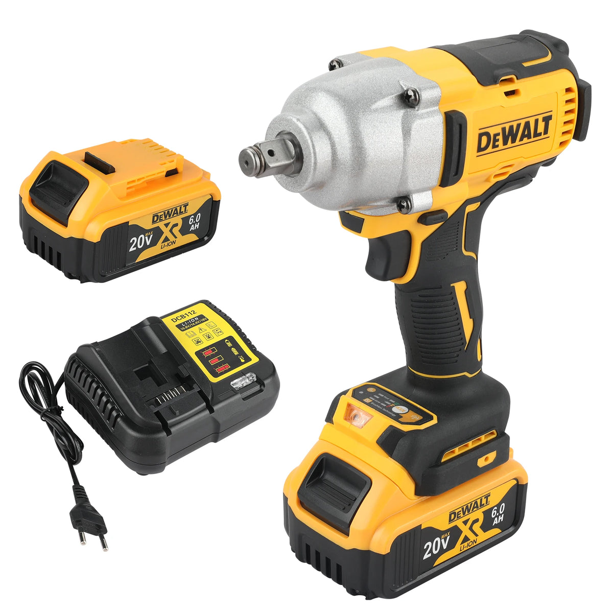 Dewei DCF900 20v Wireless impact wrench, High torque Brushless Impact Gun, 1/2 Universal battery electric tools