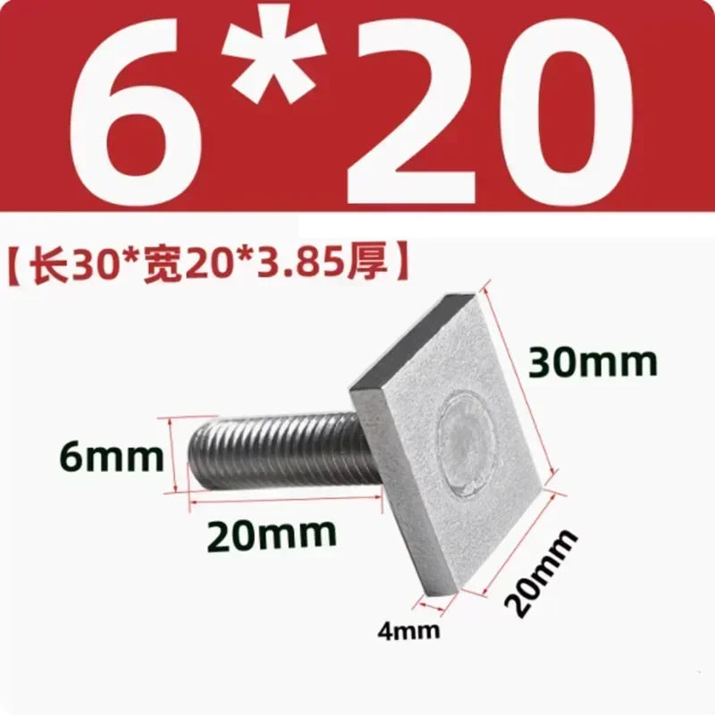 5Pcs Stainless Steel T-Slot Chute Rail Track T Shape Type Rectangle Hammer Head Bolt Screw M6 M8 Hardware Tools Supplies