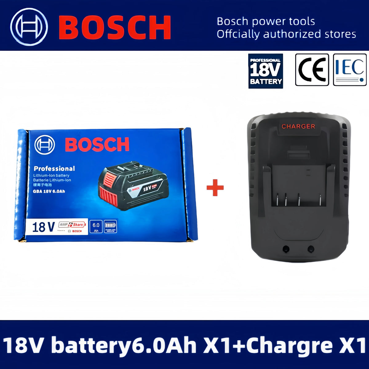 Original100% Bosch 18V battery, wireless power tool lithium battery, BAT609BAT610G BAT618BAT620BAT622GSR18V-LI，18V，6000mAh