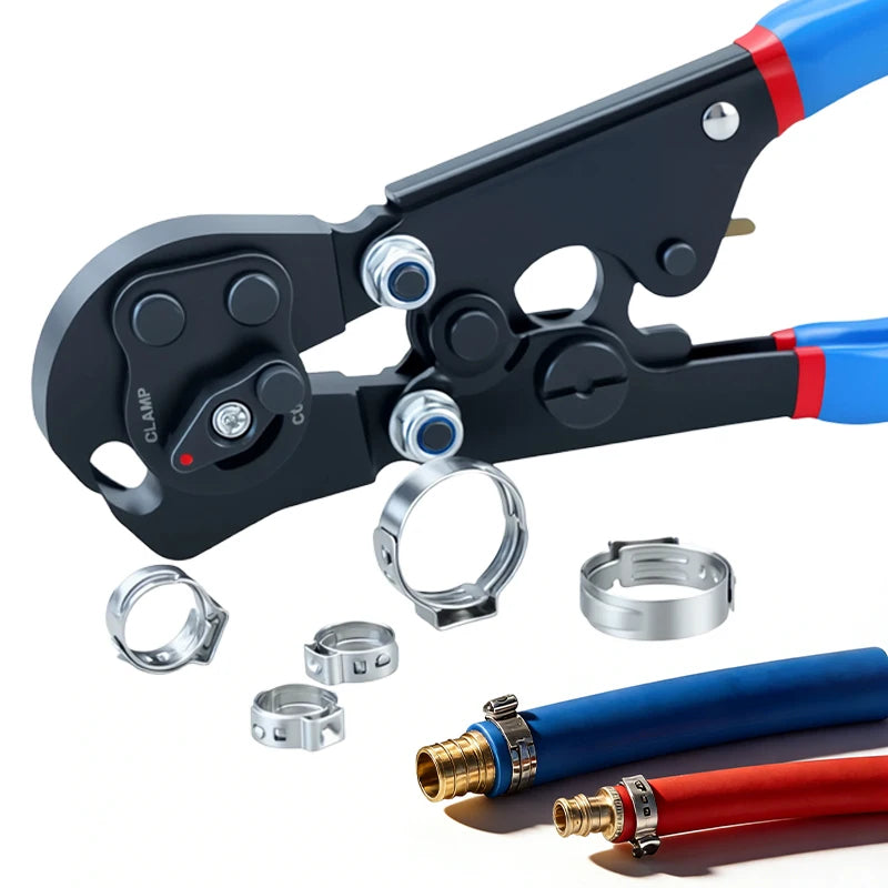 Automotive Ratchet CV Joint Clamp Pliers Air Water Hose Fixing Tool with Ratcheting Design for Crimping Stainless & 130pcs clamp