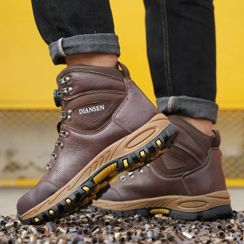 High Top Safety Shoes Men Steel Toe Work Shoes Men Women Work Safety Boots Anti Smash Safety Indestructible Waterproof Boots
