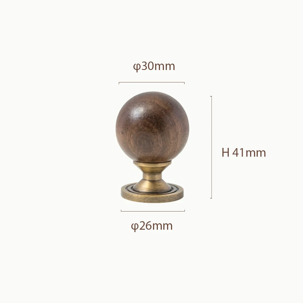 Bronze Brass + Walnut Wood  Cabinet Handle and Knob Drawer Knobs T Bar Bedroom Kitchen Cupboard Hardware / Drawer Handles