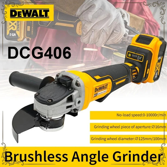 Dewalt 125MM Cordless Brushless Angle Grinder DCG406 9000RPM Cutting Machine Polishing Machine Tool For 20V Lithium Batteries