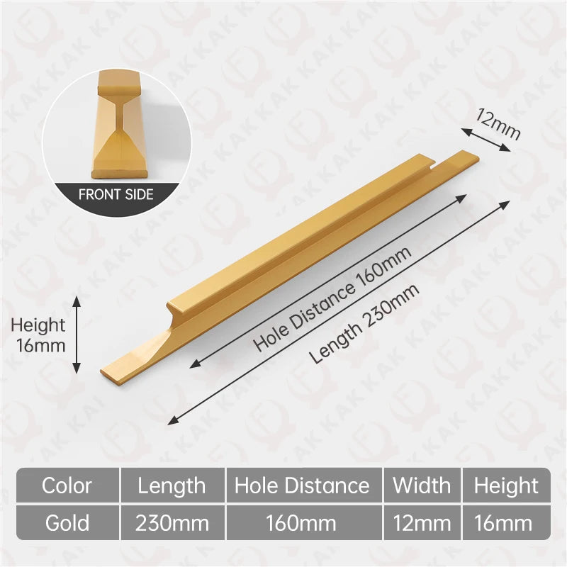 Gold Cabinet Handles Aluminum Alloy Black Kitchen Handles Cupboard Door Pulls Drawer Knobs Barn Door Handle Furniture Handle