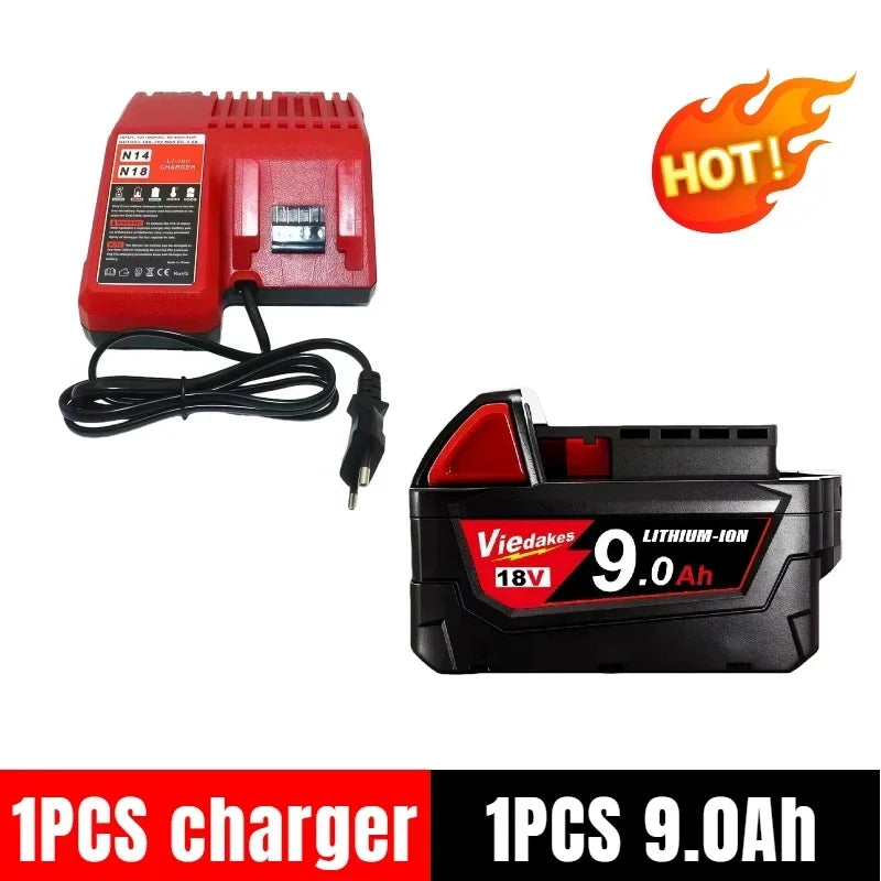 For Milwaukee 18V Battery 5Ah/6Ah/9Ah Lithium Replacement Battery For Milwaukee 48-11-1860 48-11-1850 48-11-1840 Tool Battery🛟
