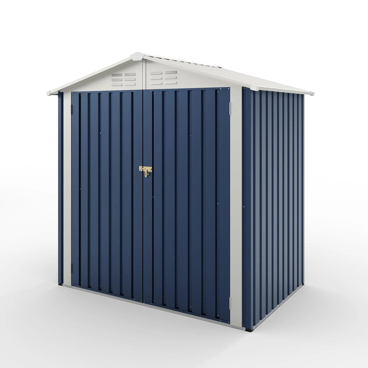 6x4FT Outdoor Metal Storage Shed, 130 Cu Ft Galvanized Steel Garden Tool Shed With Sloped Roof, Lockable Door, Window And Vent