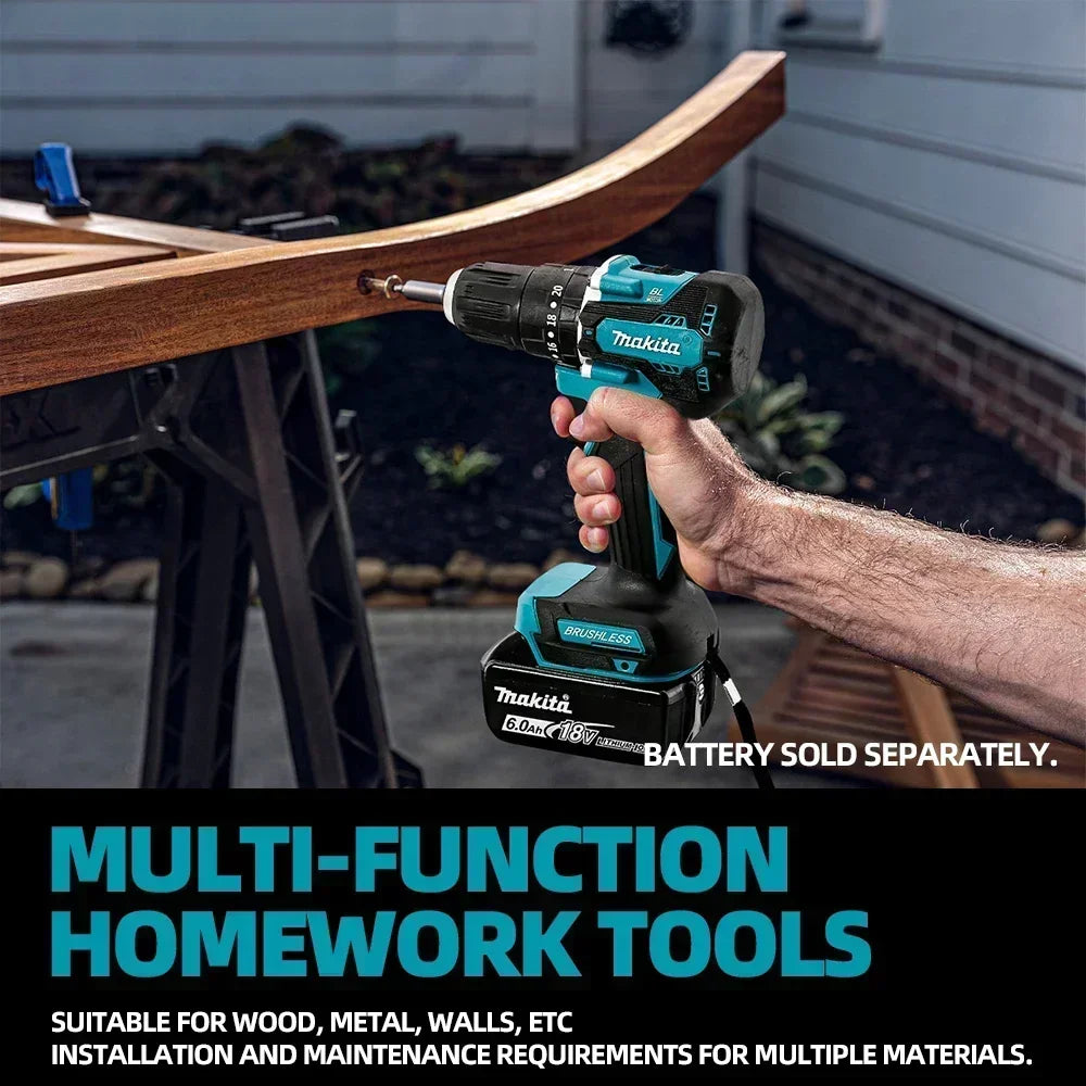 Makita DDF487 18V Brushless Cordless Drill Driver Compact High Torque Variable Speed Woodworking Power Tool for Makita Battery