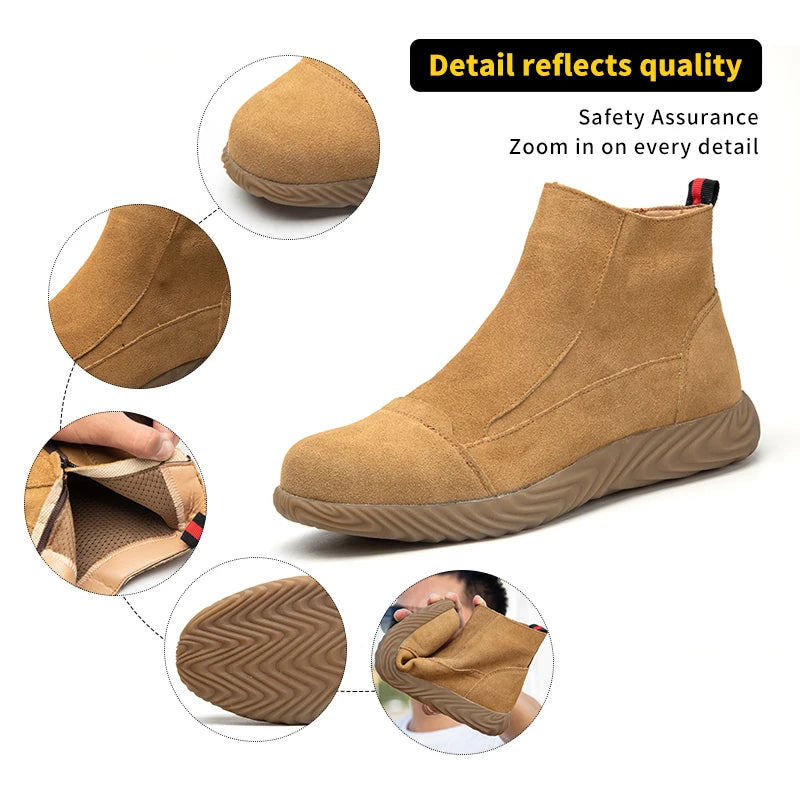 Puncture Resistant Industrial Safety Shoes for Men Heavy Duty Work Boots  Puncture Resistant Safety Shoes Steel Toe Work Shoes for Men
