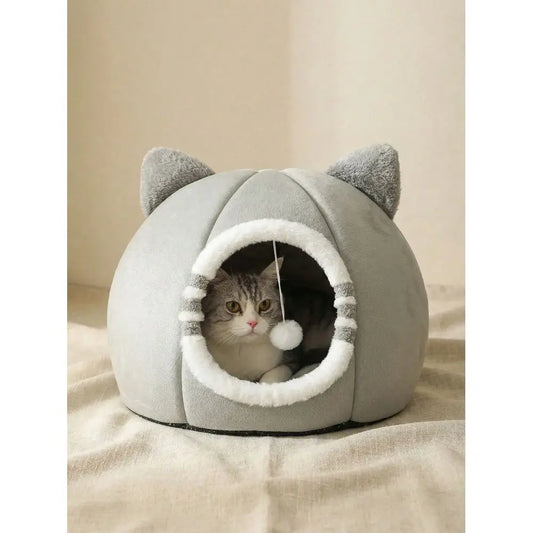 1 PC Cat Bed Kitten Bed, Washable Cat Beds For Indoor Cats, Super Soft Pet House For Puppy And Kitten With AntiSlip Bottom
