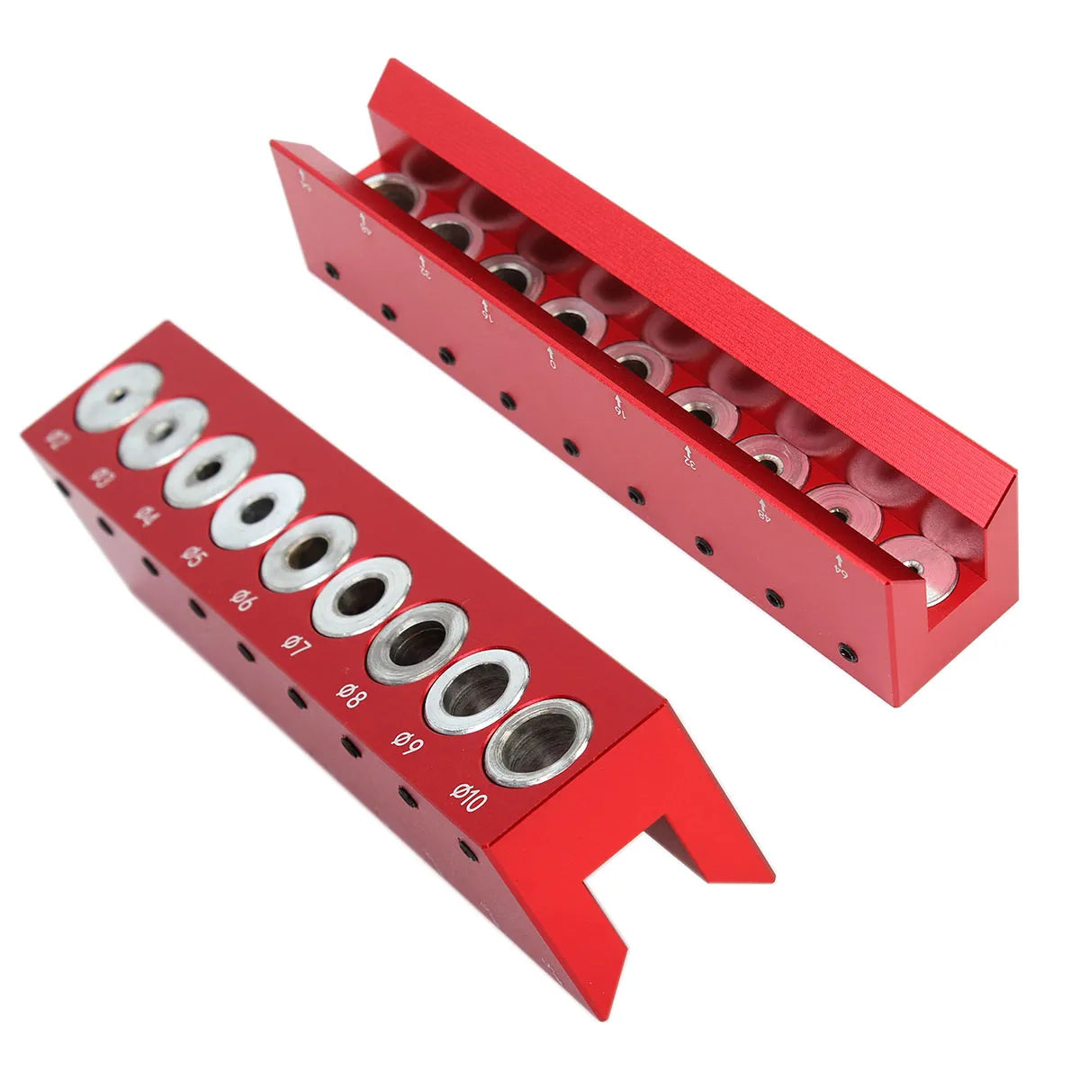 Woodworking 2/3/4/5/6/7/8/9/10mm Vertical Pocket Hole Doweling Jig Log Tenon Self-Centering Drilling Guide Punching Hole Locator