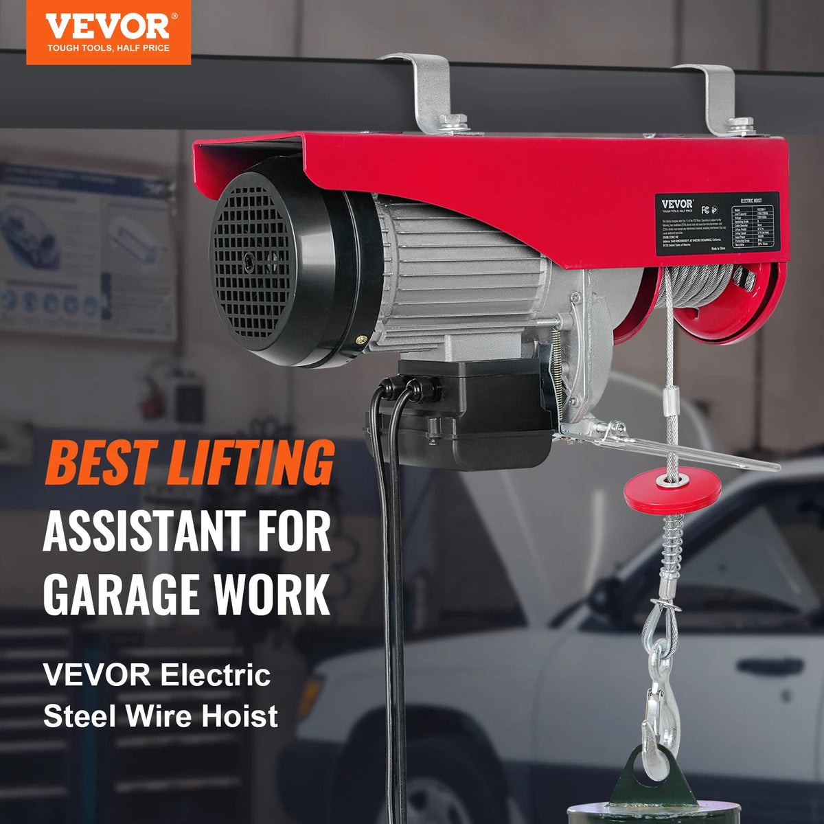 SucceBuy 200-800kg Electric Hoist with Wired/Wireless Remote Control Lifting Crane Cable Hoist Winch for Boat Garage Elevator