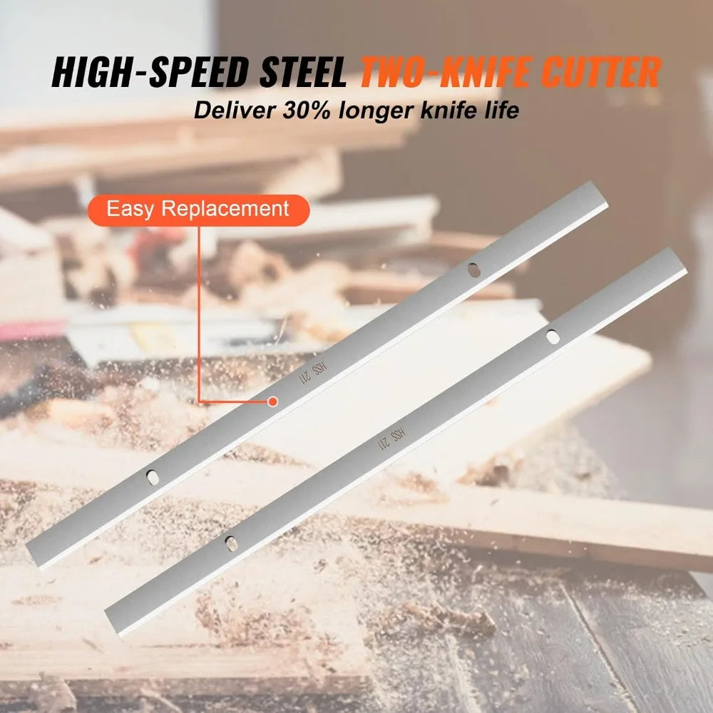 13 Inch Benchtop Thickness Planer, 15-Amp 2000W Motor, 12 Extended Infeed Table, Low Noise for Hard & Soft Wood