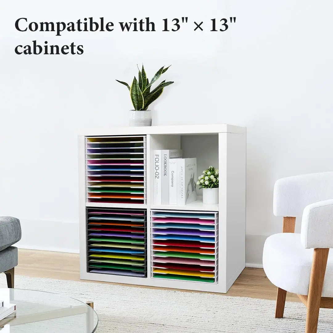 Magazine Rack 12 Tier Pvc Literature Organizer 13x12.2x13 Inch Adjustable Shelves For Home Office Classroom