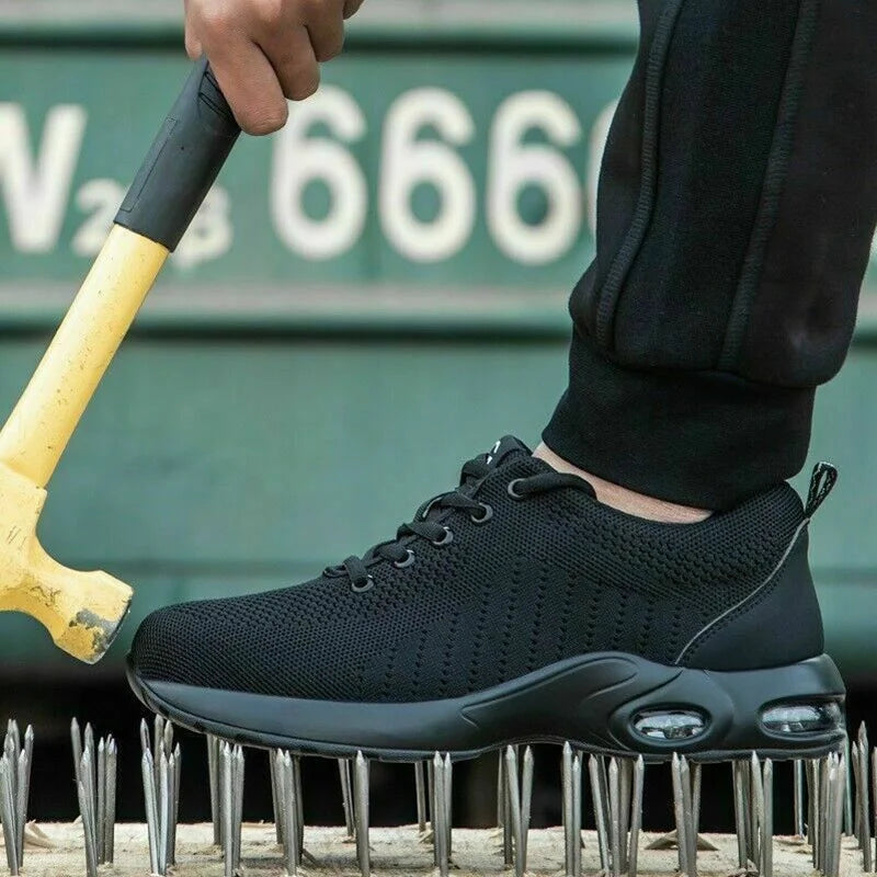 Industrial Steel Toe Safety Shoes Mens Lightweight Breathable Work Boots Anti-smash Puncture Resistant Construction Work Shoes