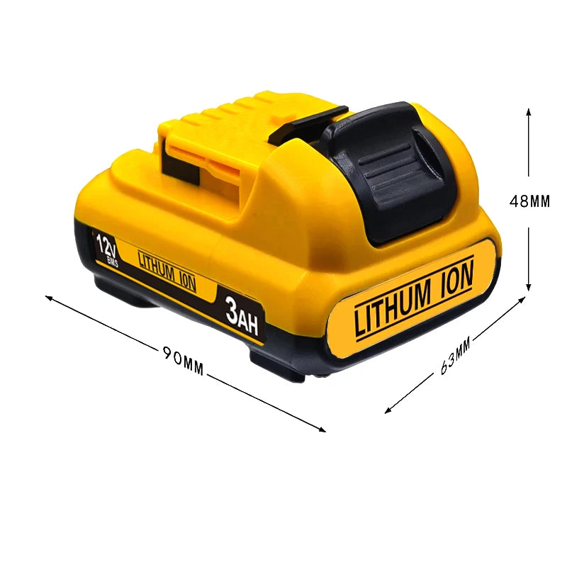 1-4Pack 12V Replacement For DEWALT DCB120 Lithium-ion Batteries 12V 3.0-6.0Ah Battery DCB123 DCB125 DCD710  Power Tools Battery