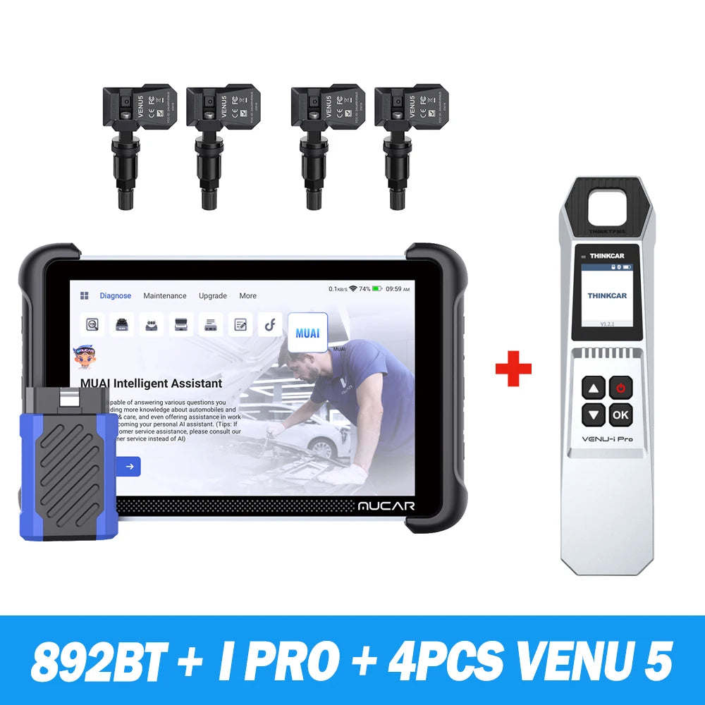 MUCAR 892BT Car Diagnostic Tool AI Full System Scanner Tool 35 Reset ECU Coding Bi-Directional CANFD&Doip Lifetime Free Update