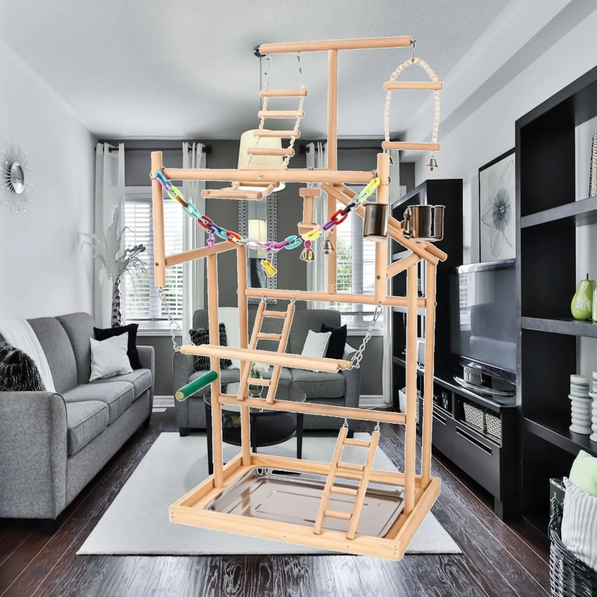 Bird Play Stand Platform Ladder Training Gym Parrot Playground Enrichment Perch for Cage Accessories