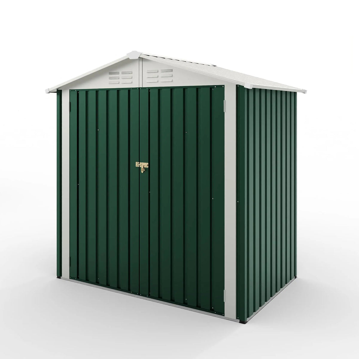 6x4FT Outdoor Metal Storage Shed, 130 Cu Ft Galvanized Steel Garden Tool Shed With Sloped Roof, Lockable Door, Window And Vent