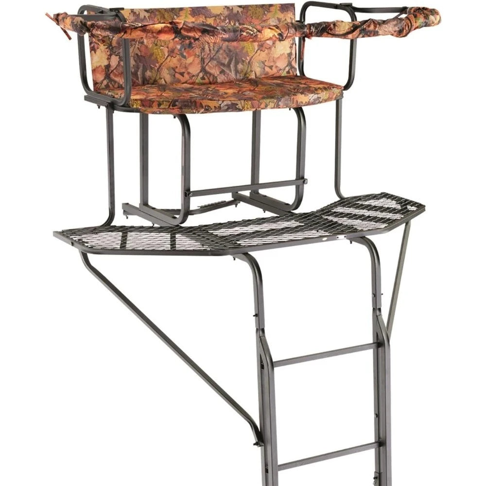 20' 2-Man Ladder Tree Stand with Hunting Blind Climbing Seat