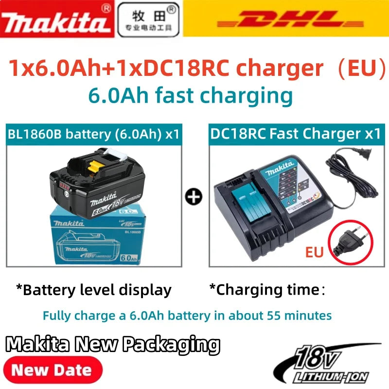 Genuine Makita 18V Battery,For Makita BL1830B BL1850B BL1850 BL1840 BL1860 BL1815 Replacement Lithium 18v Battery