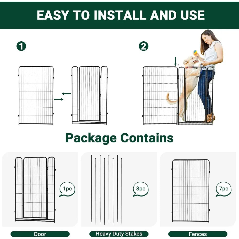 Garvee 8/16 pieces DIY Pet Fence Panels for Rabbit Cat and Dog Cages Stackable Assembleable Multi Functional Cages for Indoor Pet Fence Pet Supplies