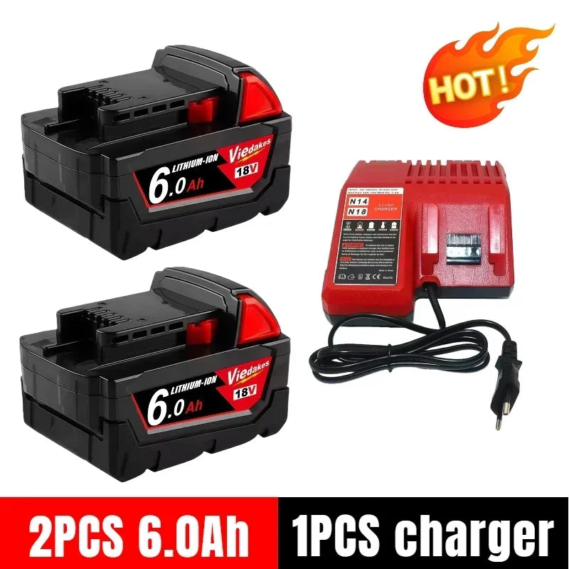 For Milwaukee 18V Battery 5Ah/6Ah/9Ah Lithium Replacement Battery For Milwaukee 48-11-1860 48-11-1850 48-11-1840 Tool Battery🛟