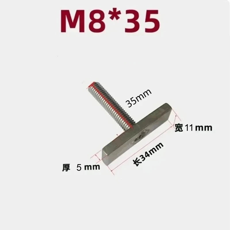 5Pcs Stainless Steel T-Slot Chute Rail Track T Shape Type Rectangle Hammer Head Bolt Screw M6 M8 Hardware Tools Supplies
