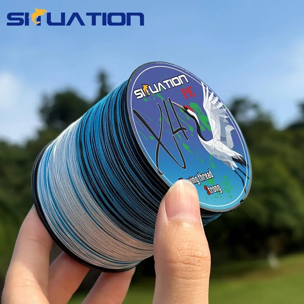 SIIUATIONA 500M-546yds 4X braided PE fishing line, featuring high-visibility color coding, exceptional tensile strength, and durability, ideal for lure fishing and both freshwater and saltwater fishing