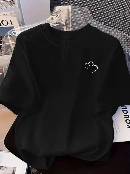 2026 Fashion Print Round Neck Short Sleeve T-Shirt Spring Summer Casual Short Sleeve Tees Tops Women's Graphic T Shirt Clothing