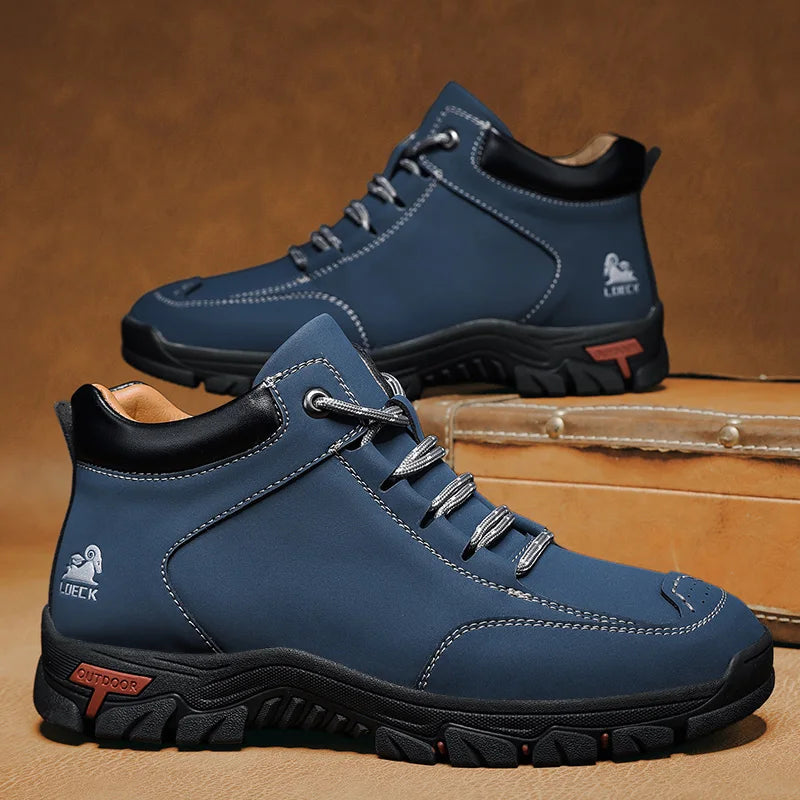 High-Top Men's Hiking Boots for Outdoor Driving Camping Picnic - Durable Comfortable Men's Mountain Climbing Shoes