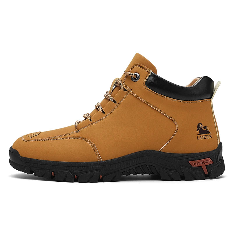 High-Top Men's Hiking Boots for Outdoor Driving Camping Picnic - Durable Comfortable Men's Mountain Climbing Shoes