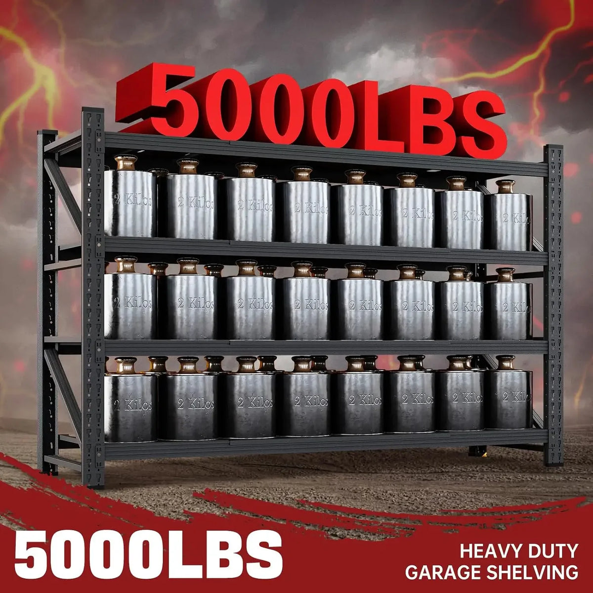 Hot-selling promotion activityHot-selling promotion activity5000LBS Storage Shelves,71" W Garage Shelving Heavy Duty Metal Adjus