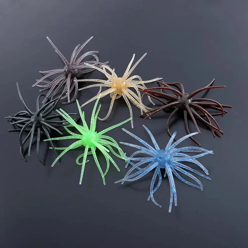 7Pcs 11cm/8.7g Sea Urchin Fishing Lures TPE Soft Bait Silicone Baits For Bream Sea Bass Mandarin Fishing Tilapia Trout
