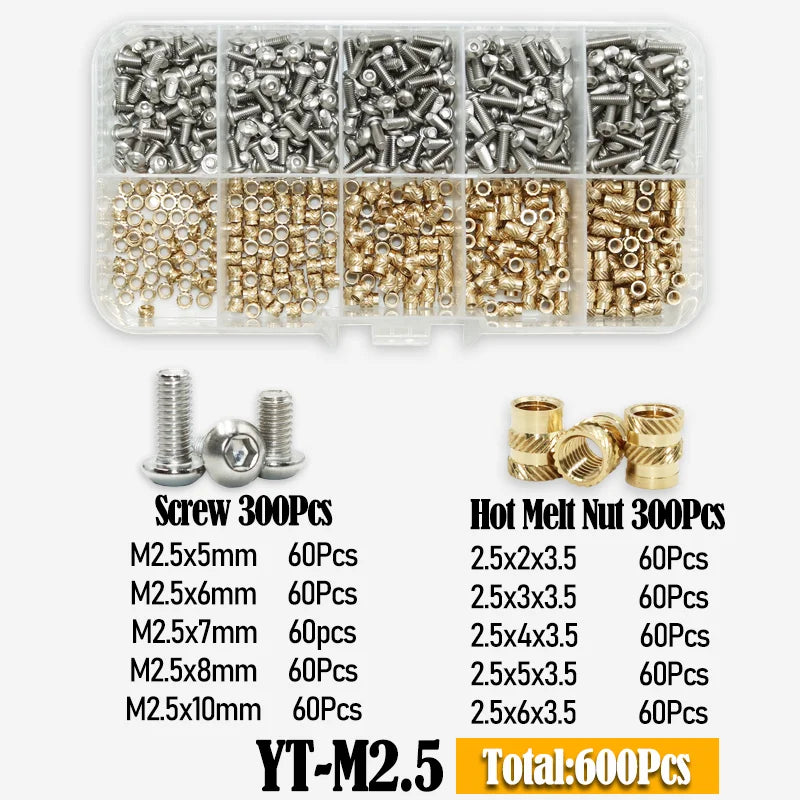 Allen Bolt Threaded Insert Nut Manual Implantation Heat Press Machine Plastic Insertion Brass Nuts and Machine Screws 3D Printer
