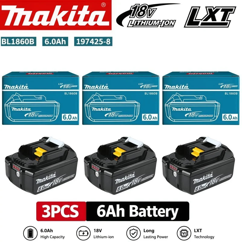 2026 New Makita 6Ah for Makita 18V Power Tool Battery BL1840 BL1830B BL1850B BL1850 BL1860 BL1815 Replacement Lithium Battery