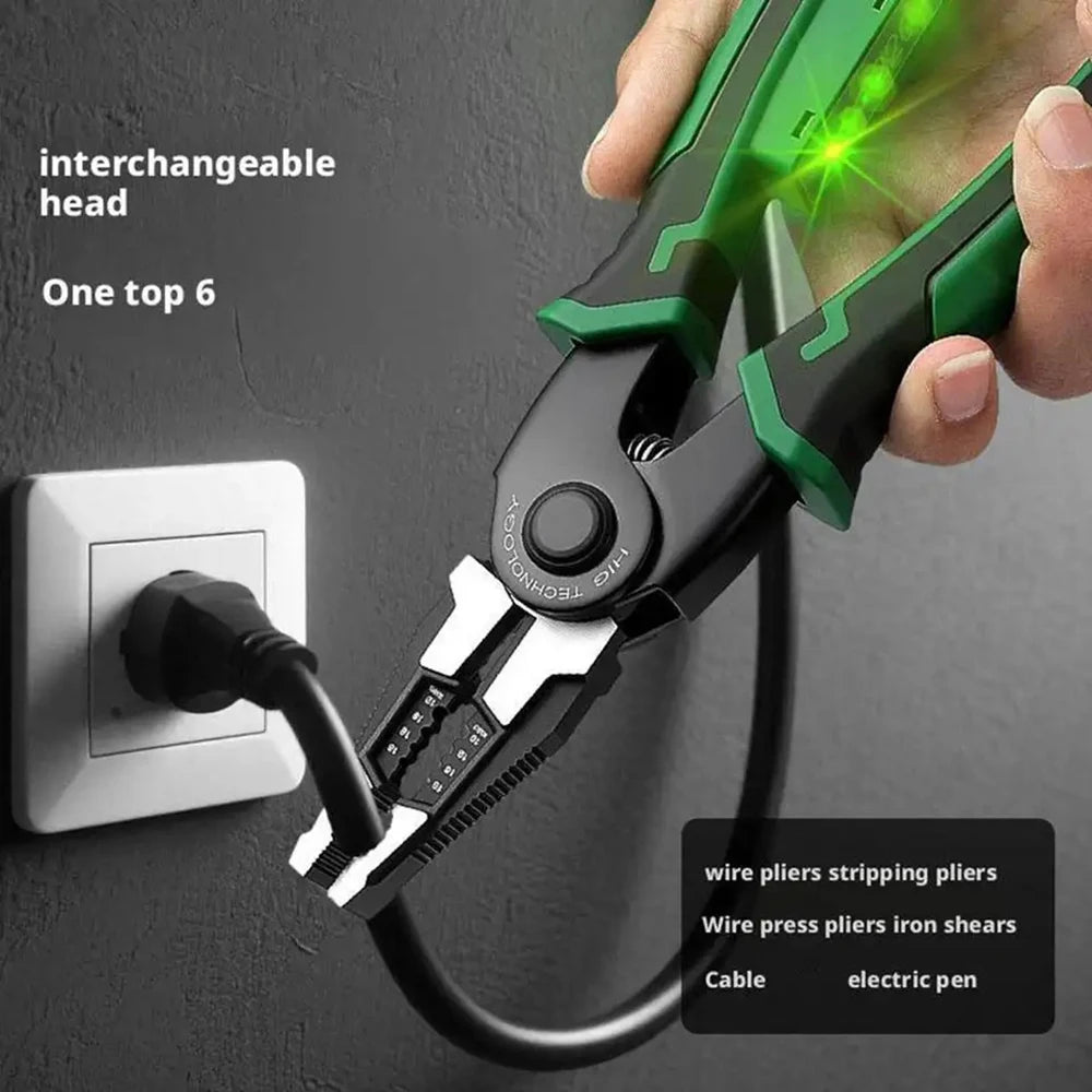 Multifunctional Foldable Wire Stripper Crimper Cable Cutter Pliers Electrician Cable Cutting Wiring Pulling Stripping Tools