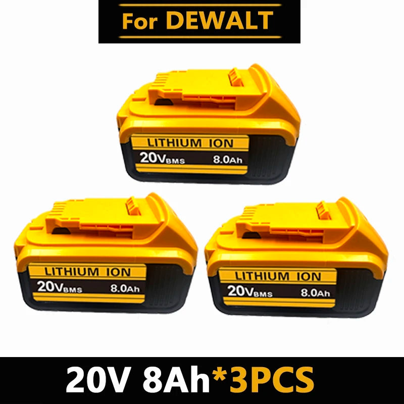 6Ah 8Ah 12Ah For DeWalt 20V MAX Rechargeable Lithium Battery Fit DCB Series Cordless Drill Wrench Power Tool Battery