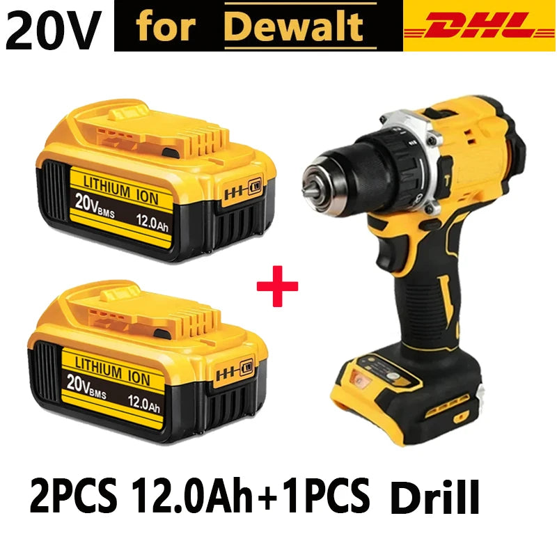 6Ah 8Ah 12Ah For DeWalt 20V MAX Rechargeable Lithium Battery Fit DCB Series Cordless Drill Wrench Power Tool Battery