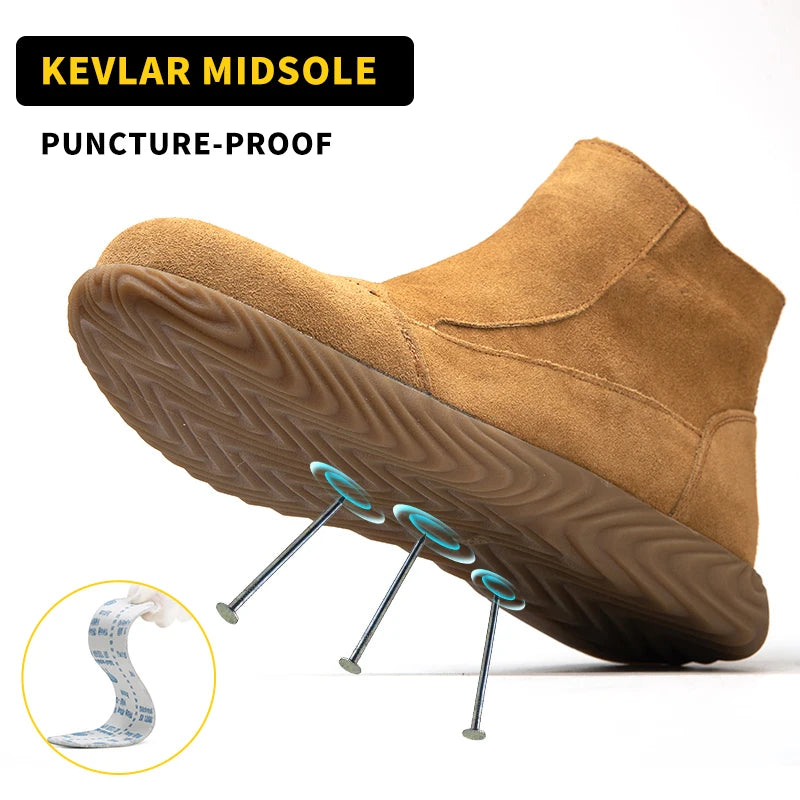 Puncture Resistant Industrial Safety Shoes for Men Heavy Duty Work Boots  Puncture Resistant Safety Shoes Steel Toe Work Shoes for Men