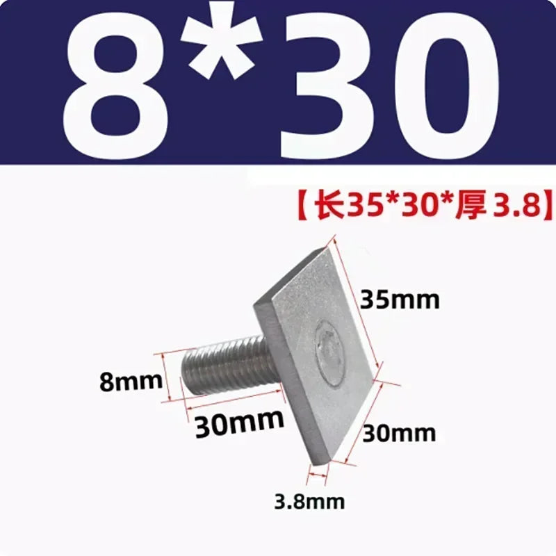 5Pcs Stainless Steel T-Slot Chute Rail Track T Shape Type Rectangle Hammer Head Bolt Screw M6 M8 Hardware Tools Supplies
