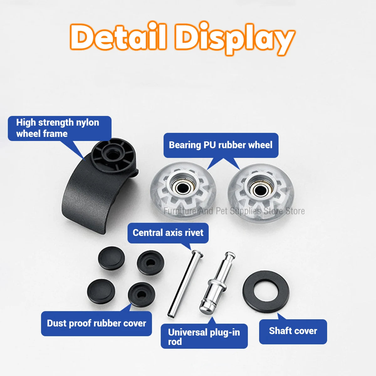 1-5PCS Universal Mute Wheel Office Chair Caster Swivel Rubber Soft Safe Rollers Furniture Hardware Chair Wheels for Desk Office