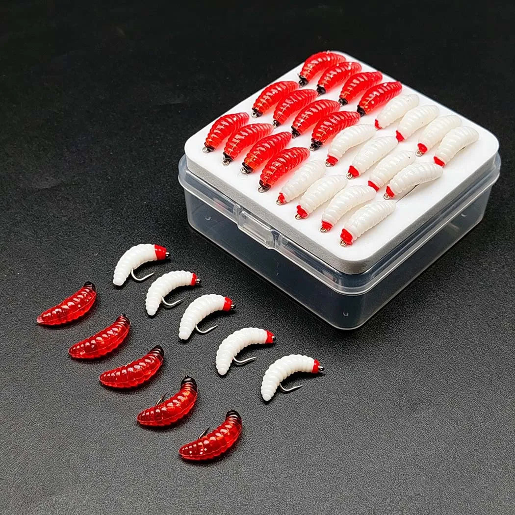 Fly Fishing Flies Kit, 2Boxes Bundle(Total 64Pcs Flies) Dry and Wet Flies, Nymphs, for Trout Bass Salmon with Flies Box