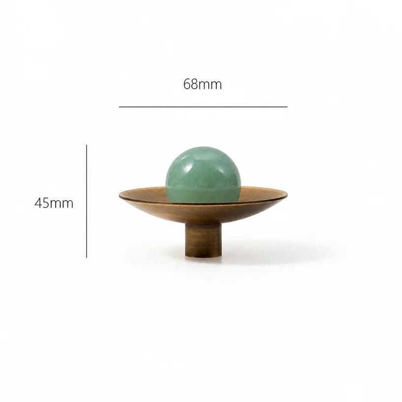 Tinyhob Vintage Antique Bronze Spotted Stone Kitchen Cabinet Furniture Handle with Base / Brass Cupboard Pull Shoe Cabinets