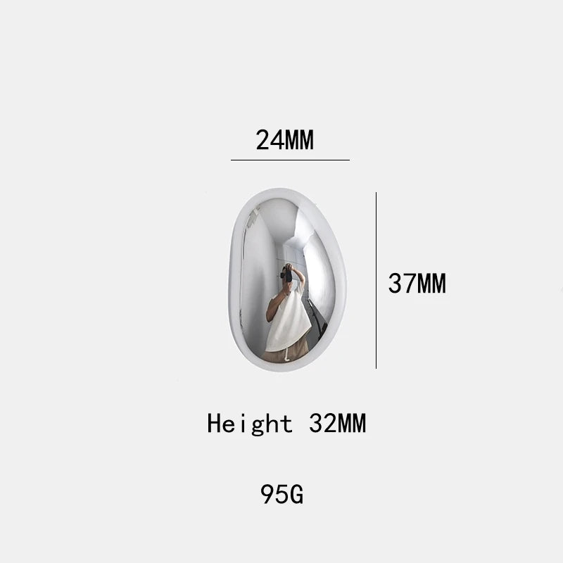Furniture Silver Shiny Wardrobe Door Pulls Solid Brass Handles Shoe Cabinet Kitchen Drawer Irregular Pebble Small Handles Knobs