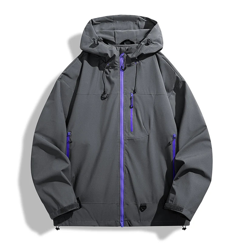 JNLN Unisex Waterproof Windbreaker Outdoor Sport Windproof Single-Layer Jacket Men Women Hiking Climbing Trekking Rain Coat